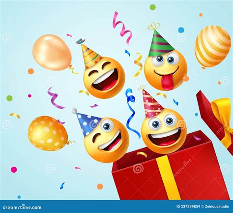 Birthday Emojis T Vector Design Emoji Happy And Funny Faces In