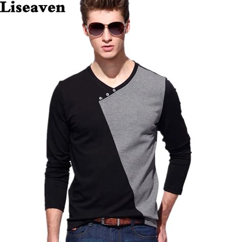 Liseaven Fashion New Mens Casual Shirts Long Sleeve Contrast Color Men