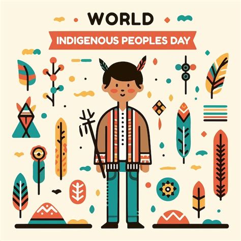 Premium Vector World Indigenous People Day Greetings Vector With Flat