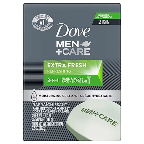 Dove Men Care Body Face Bar Extra Fresh 2 4 Oz Shaws