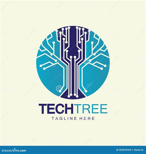 Tech Tree Logo Concept Green Network Technology Logo Vector Tech Tree