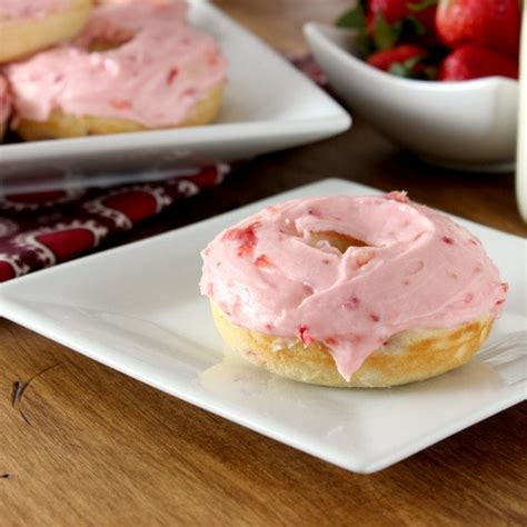 Baked Strawberry Donuts With Fresh Strawberry Frosting A Kitchen