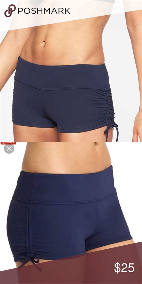 ATHLETA SCRUNCH SHORTS NAVY S NWT Scrunch Athleta Wide Waistband