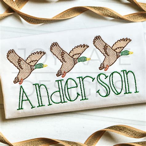 Mallard Duck Trio Sketch Embroidery Design Joy Kate Designs