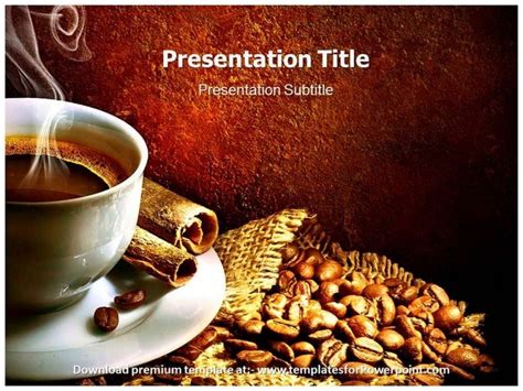 Cup Of Coffee With Espresso Beans PPT Template