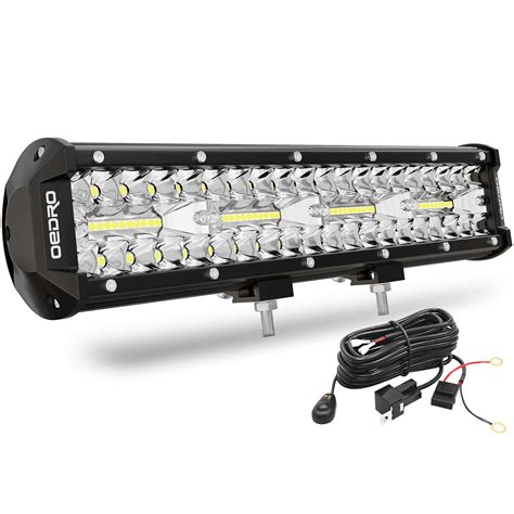 Snapklik OEDRO 12 Inch LED Light Bar 300W Tri Row Spot Flood