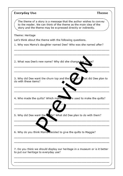 Alice Walker "Everyday Use" worksheets | Made By Teachers