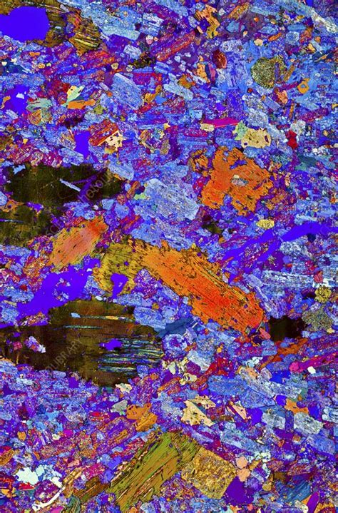 Rock Mineral Crystals Polarised LM Stock Image C017 8473 Science