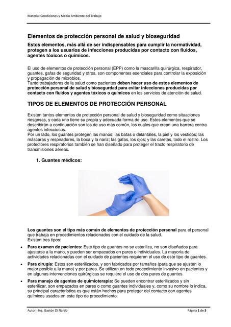 Elementos De Protección Personal De Salud Y Bioseguridad Alexis