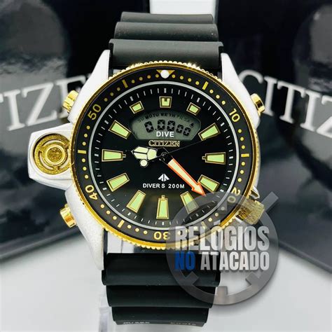 Comprar Relógio Citizen Aqualand serie ouro 2023 p borracha R 120 00