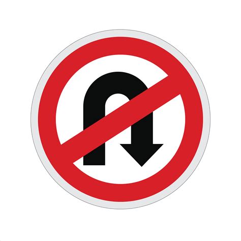 U Turn Sign Vector Art 24695804 Vector Art at Vecteezy