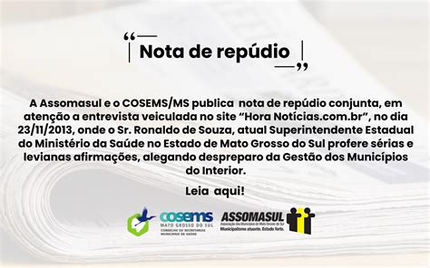 Nota De Repúdio Cosemsms Conselho De SecretÁrios Municipais De