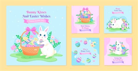 Premium Vector Instagram Posts Collection For Easter Celebration