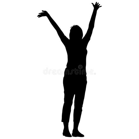 Woman Silhouette Arms Raised Up