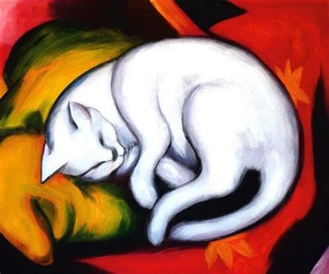 Franz Marc Wei E Katze Leinwandbild Auf Keilrahmen Ebay