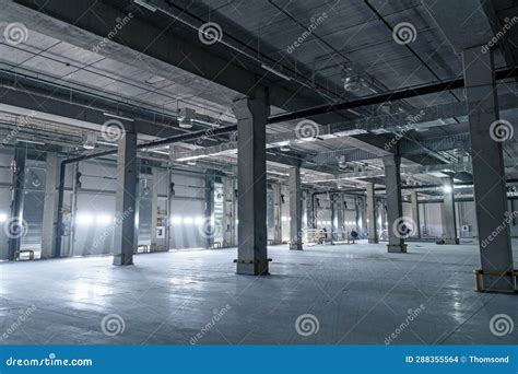 Interior of a Large Industrial Warehouse Stock Photo - Image of factory ...