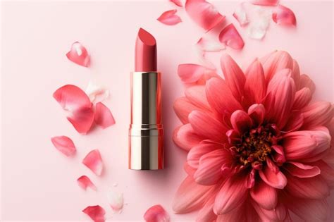 Premium AI Image | Lipstick with flower petals