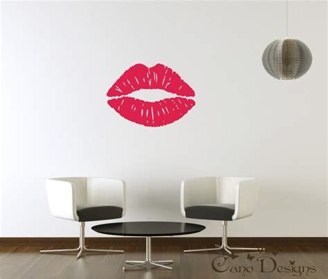 Kiss Vinyl Wall Decal Lips Vinyl Decal Lipstick Vinyl Wall Etsy