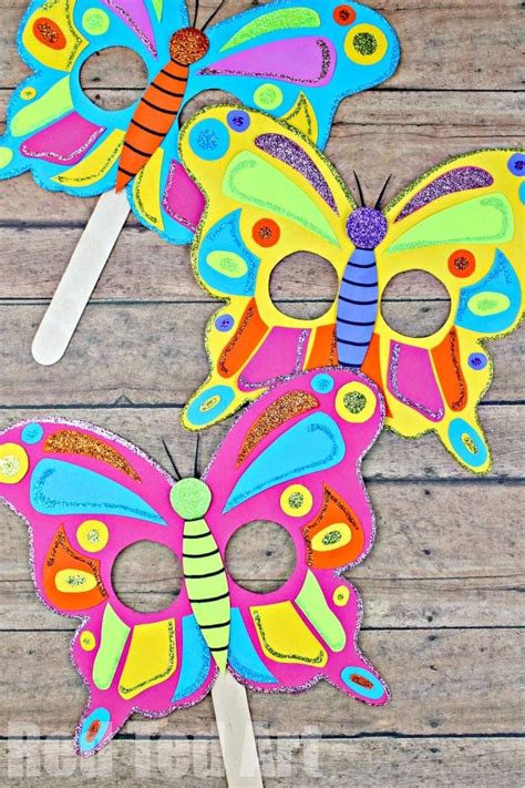 Butterfly Mask Printable Red Ted Art Kids Crafts