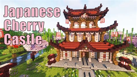 Minecraft Japanese Cherry Castle Japanese Temple Build Tutorial YouTube