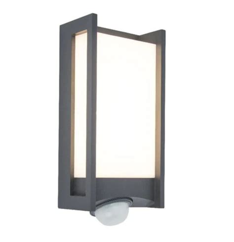 Brand New LUTEC Qubo LED Anthracite Dark Grey Outdoor Wall Light With