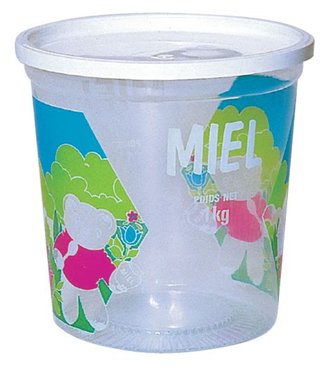 Pot plastique 10 pots en plastique pour miel 1 kg HELLION modèle