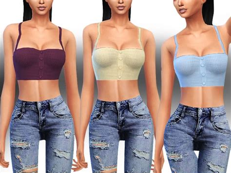 The Sims Resource Tammy Trendy Crop Tops By Saliwa • Sims 4 Downloads