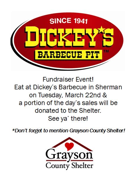 Dickeys S Bbq Fundraiser On March For The Grayson County Homeless