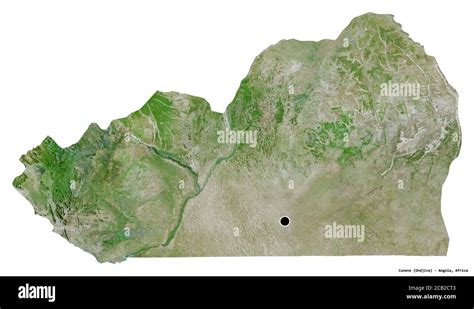 Shape Of Cunene Province Of Angola With Its Capital Isolated On White