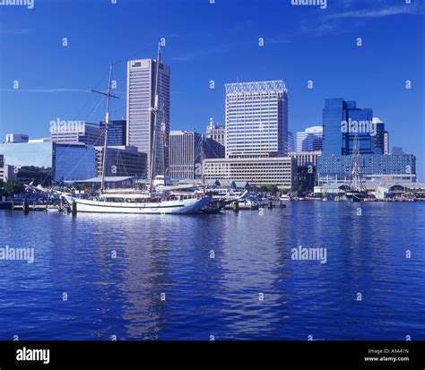 INNER HARBOR DOWNTOWN SKYLINE BALTIMORE MARYLAND USA Stock Photo - Alamy