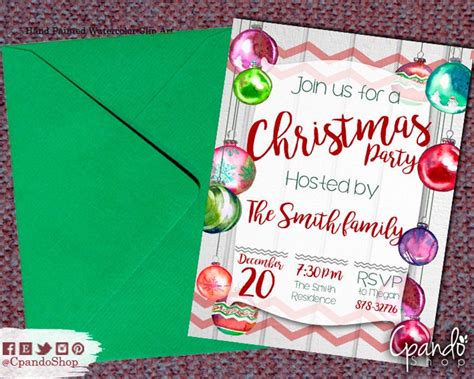 Christmas Dinner Party Invitations Christmas Eve Invitations - Etsy