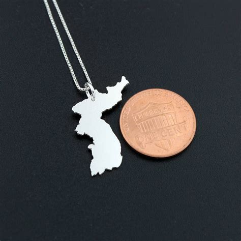 Korea Necklace Sterling Silver Personalized I Love Korea Etsy