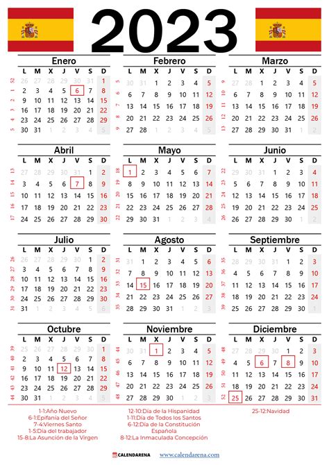 Calendario 2023 Para Imprimir España Calendario Calendario En Blanco