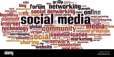 Social Media Word Cloud Concept Vector Illustration Stock Vector Image