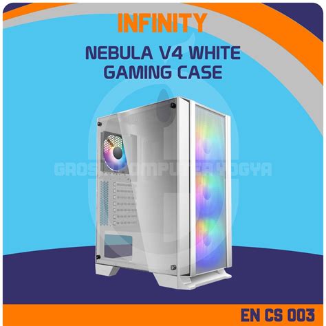 Jual Infinity Nebula V White Tempered Glass Mid Tower Gaming Case