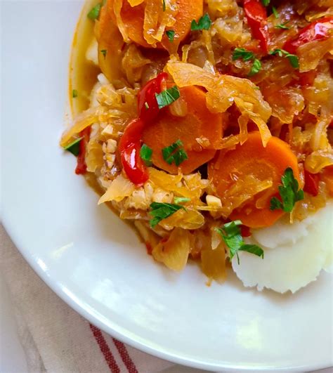 Slow Cooker Tempeh Sauerkraut Stew - Ugly Vegan Kitchen