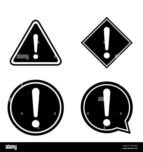 Set Of Hazard Warning Warn Symbol Vector Icon Flat Sign Symbol With