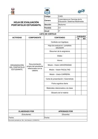 Hoja De Evaluacion PDF