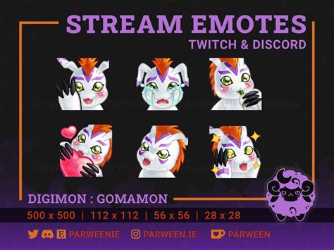 Digimon Adventure Gomamon Emote Set Twitch Discord Etsy Uk