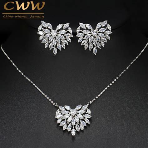 Cwwzircons Rom Ntico Bonito Da Forma Do Cora O Cubic Zirconia Brinco