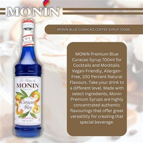 Buy Monin Blue Curacao Coffee Syrup 700ml Glass PACK 6 H864