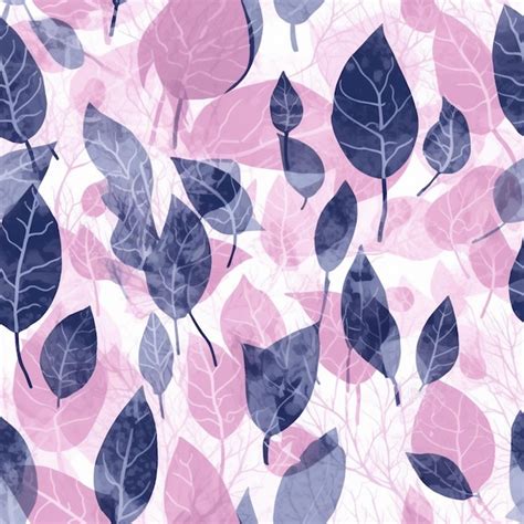 Premium AI Image | Seamless pattern with leaves on a pink background.