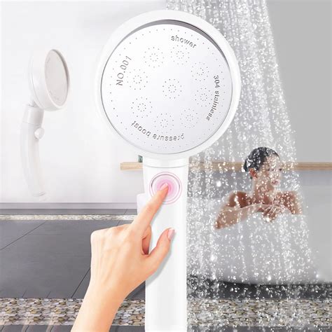 1pc Water Stop Shower Booster Water saving SPA Disassembly Rotating Shower Handheld Bathroom ...