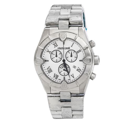 Roberto Cavalli Silver Stainless Steel Diamond Time R7253616015