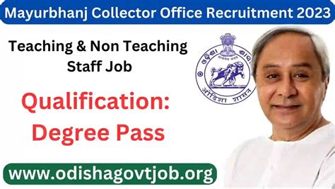 Mayurbhanj Collector Office Recruitment 2023 Apply Offline For Various