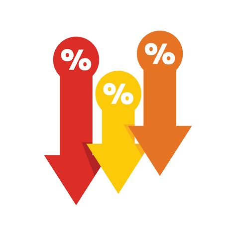 Price drop sales icon flat isolated vector 15063189 Vector Art at Vecteezy