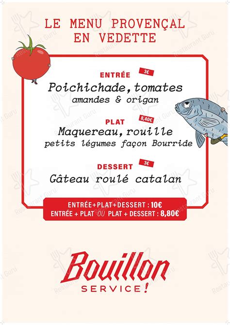 Menu At Bouillon Pigalle Restaurant Paris