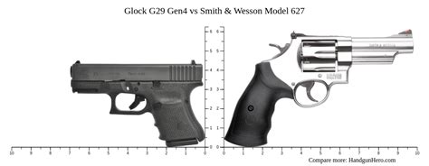 Glock G29 Gen4 Vs Smith Wesson Model 627 Size Comparison Handgun Hero