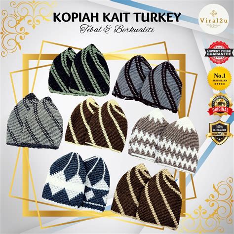 Kopiah Kait Turkey Tebal Lembut Dan Berkualiti Set B Shopee Malaysia