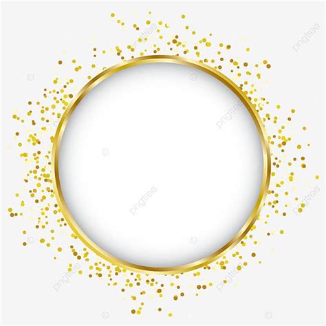 a white circle with gold dots in the middle, round, frame png and psd